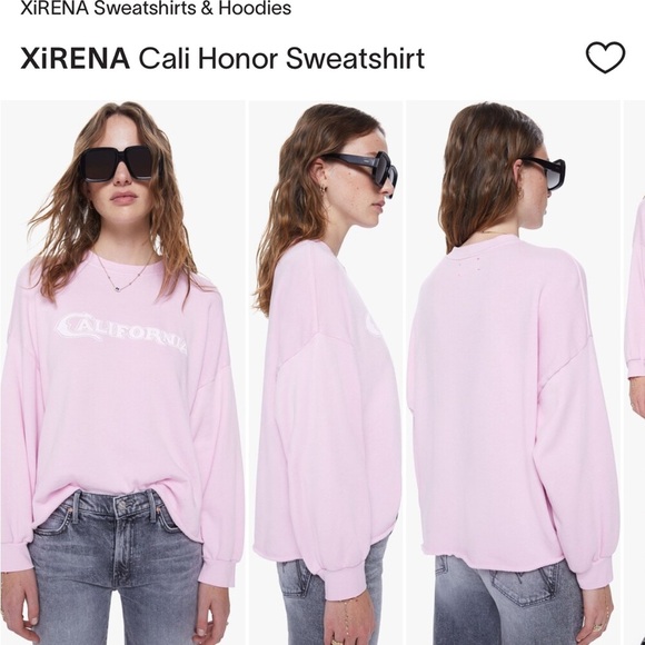 Xirena Cali Honor Pink Sweatshirt Women’s Large raw edge - Picture 1 of 8